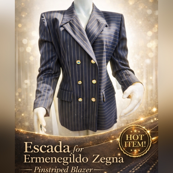 Escada 4 Ermenegildo Zegna 80s‎ blazer 44( M- L]